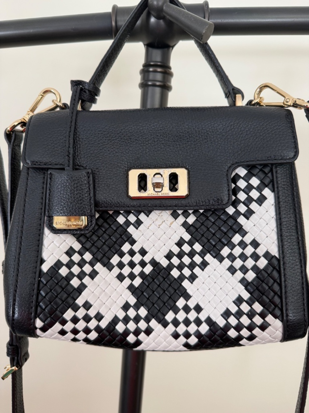 Michael Kors Karson Woven Leather Mini Satchel